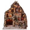 aldeia miniatura para presepio napolitano gruta natividade castelo e fonte 50x55x60 cm