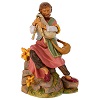 pastor sentado com gaita de foles presepio fontanini h 30 cm